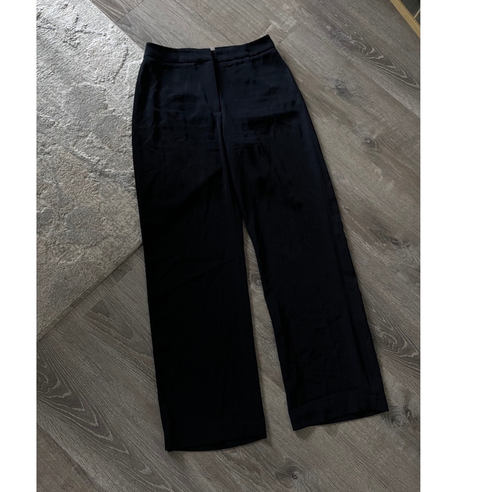 HM Womens Blue Wide Leg Dress Pants Office Casual Trousers Size 8